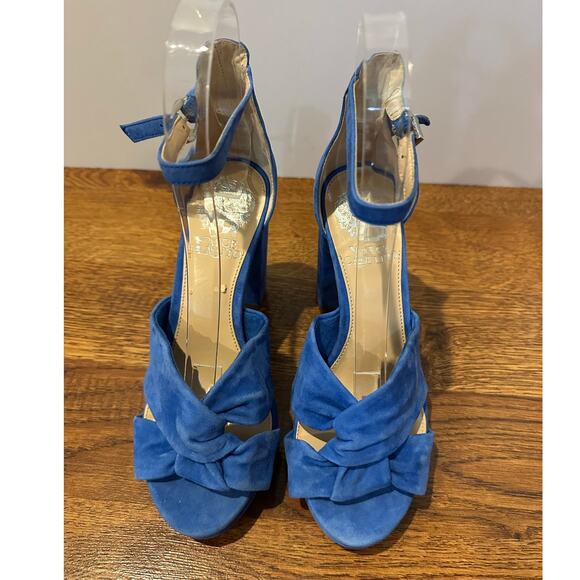 Vince Camuto Corlesta Suede Platform Sandals – Blue | Women’s Size 6 Bold Style - Picture 3 of 10